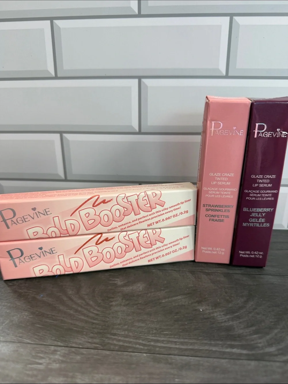 Bold Booster Lip Serum Set - Strawberry & Blueberry Shades (Pink, Purple)